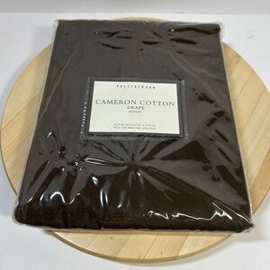 Pottery Barn Cameron Cotton Drape Brown 50 X 84 inches Pole Top Curtain New ONE
